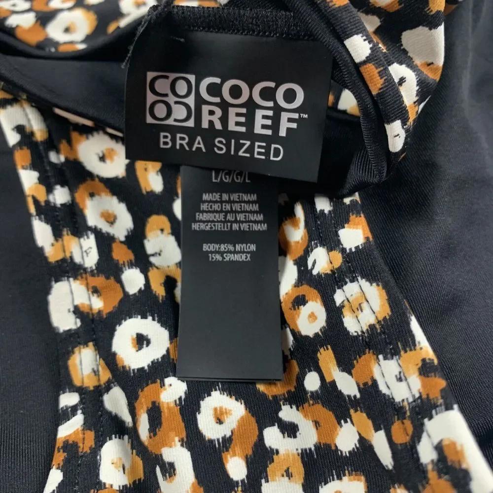 Coco Reef Women's‎ Animal Print High Waisted Beach Swimsuit Bikini Bottom Size L